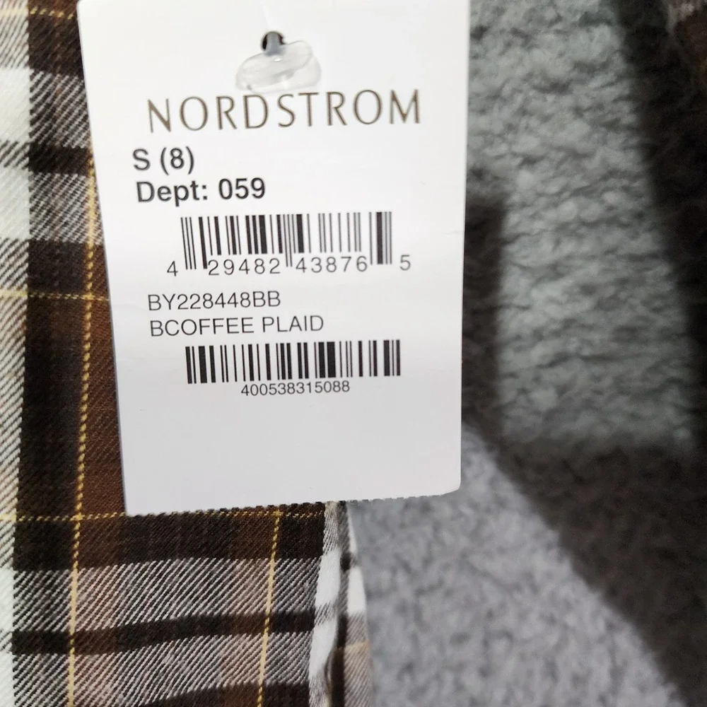 Pure Stuff Boys Button Brown Flannel Shirt Size 8‎ Large Long Sleeve NWT